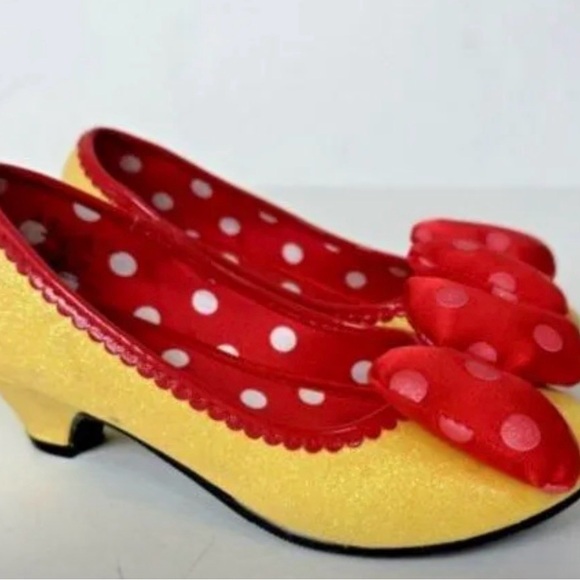 Disney Other - Disney Minnie Yellow and Red Polka Dot Shoes 11/12